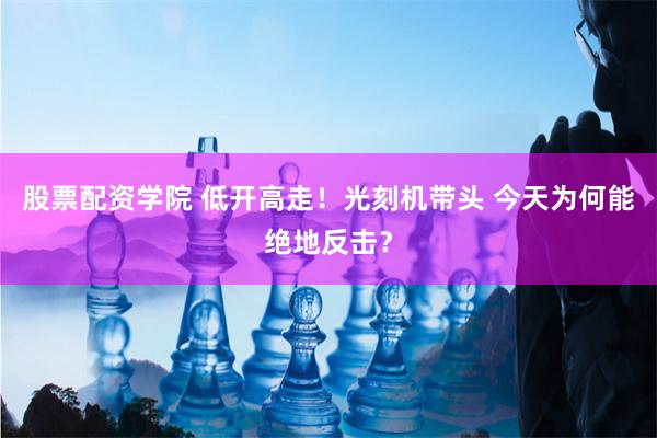 股票配资学院 低开高走！光刻机带头 今天为何能绝地反击？