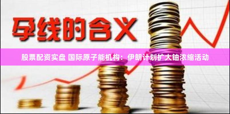 股票配资实盘 国际原子能机构：伊朗计划扩大铀浓缩活动